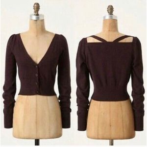 Anthropologie Moth Purple Cropped Sweater